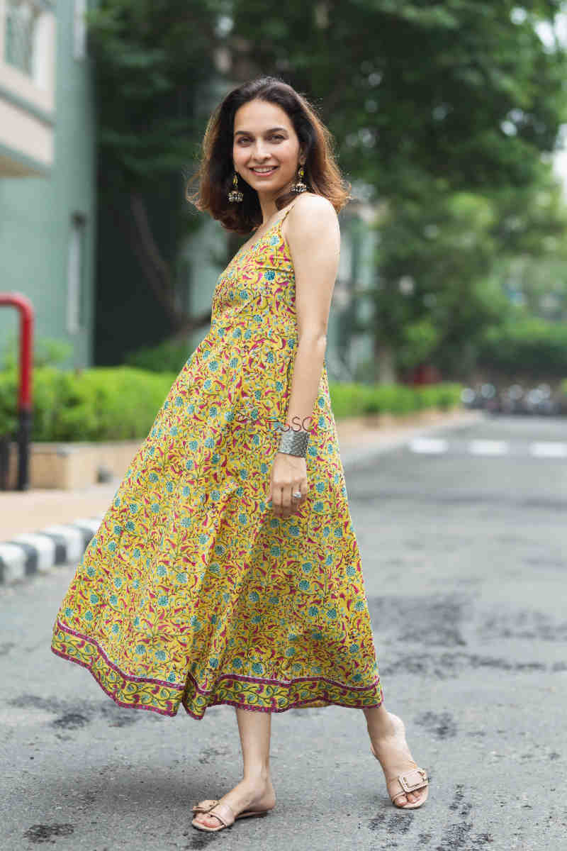 Image for Kusvaa Wsr315 Anika Handblock Dress Side