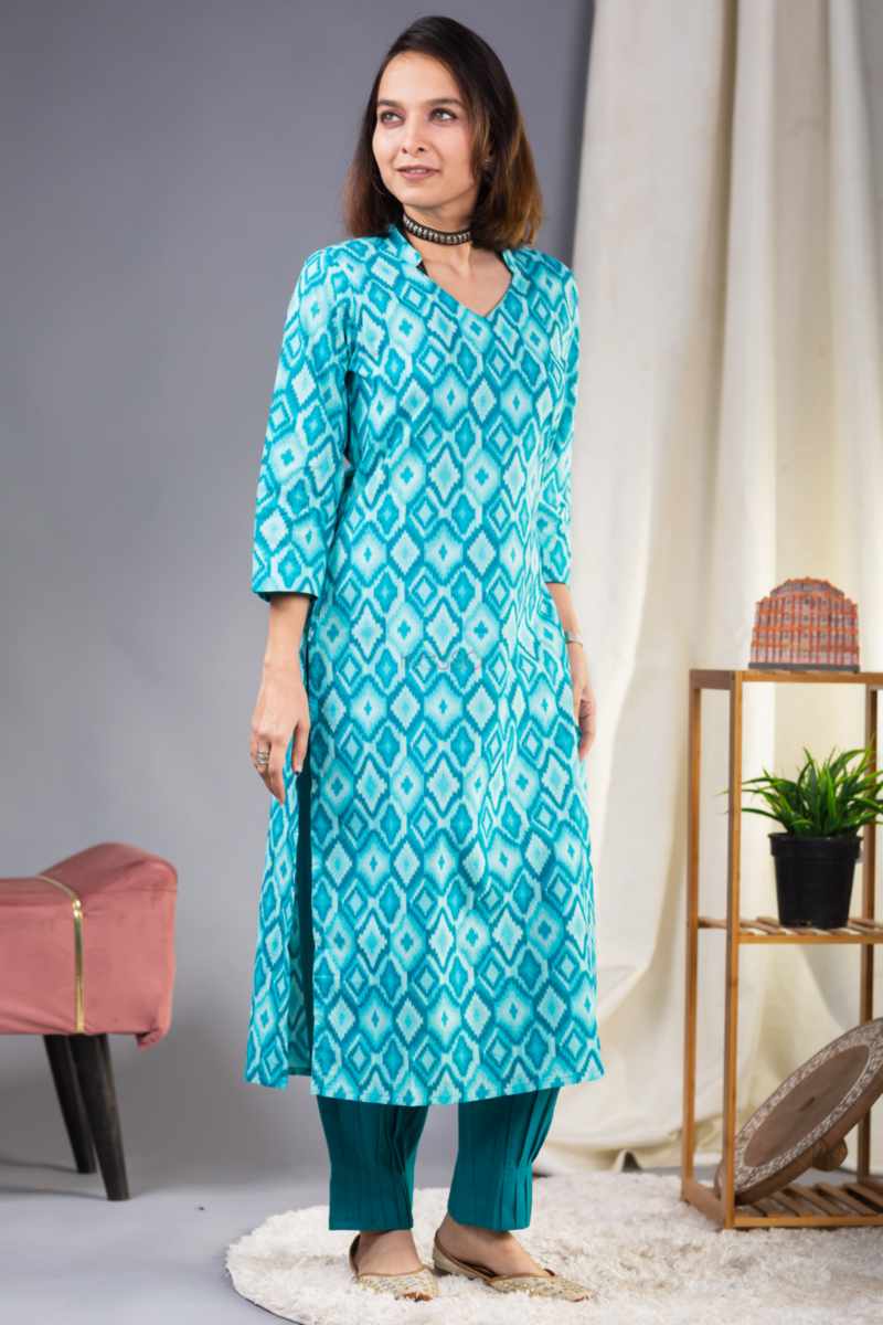 Image for Taf88 Nandika Cotton Straight Kurta Side New