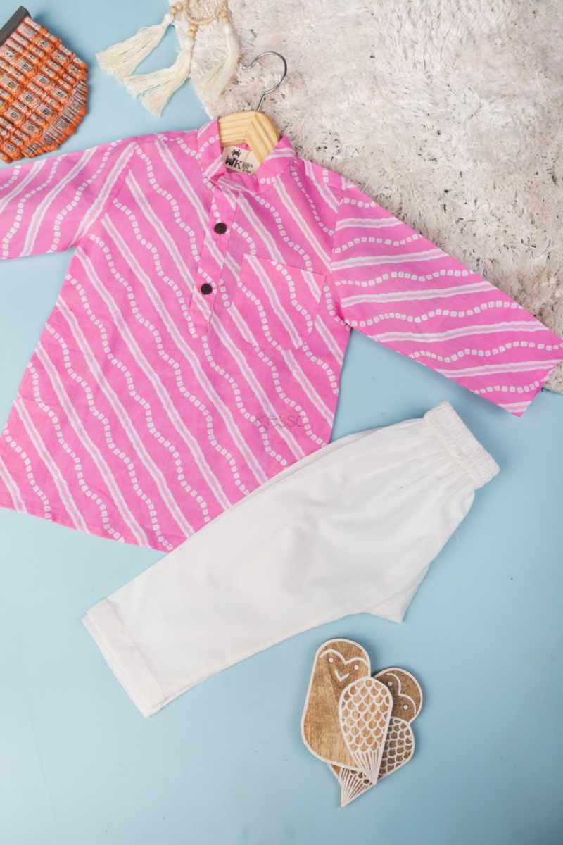 Image for Kusvaa Aj67 Ojas Bandhani Print Boy Kurta Featured