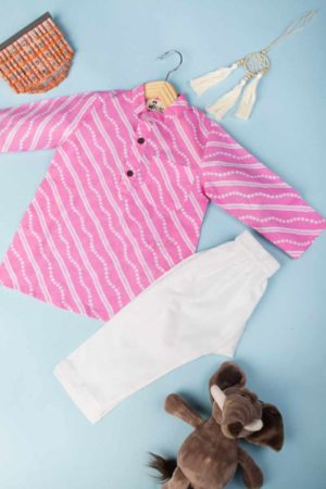Image for Kusvaa Aj67 Ojas Bandhani Print Boy Kurta Front