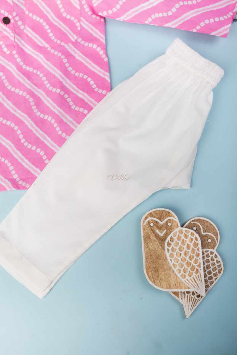 Image for Kusvaa Aj67 Ojas Bandhani Print Boy Kurta Side