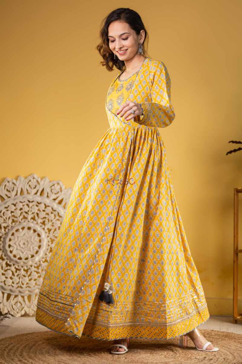 Image for Kusvaa Avdaf183 Drishti Full Length Kalidaar Dress Side