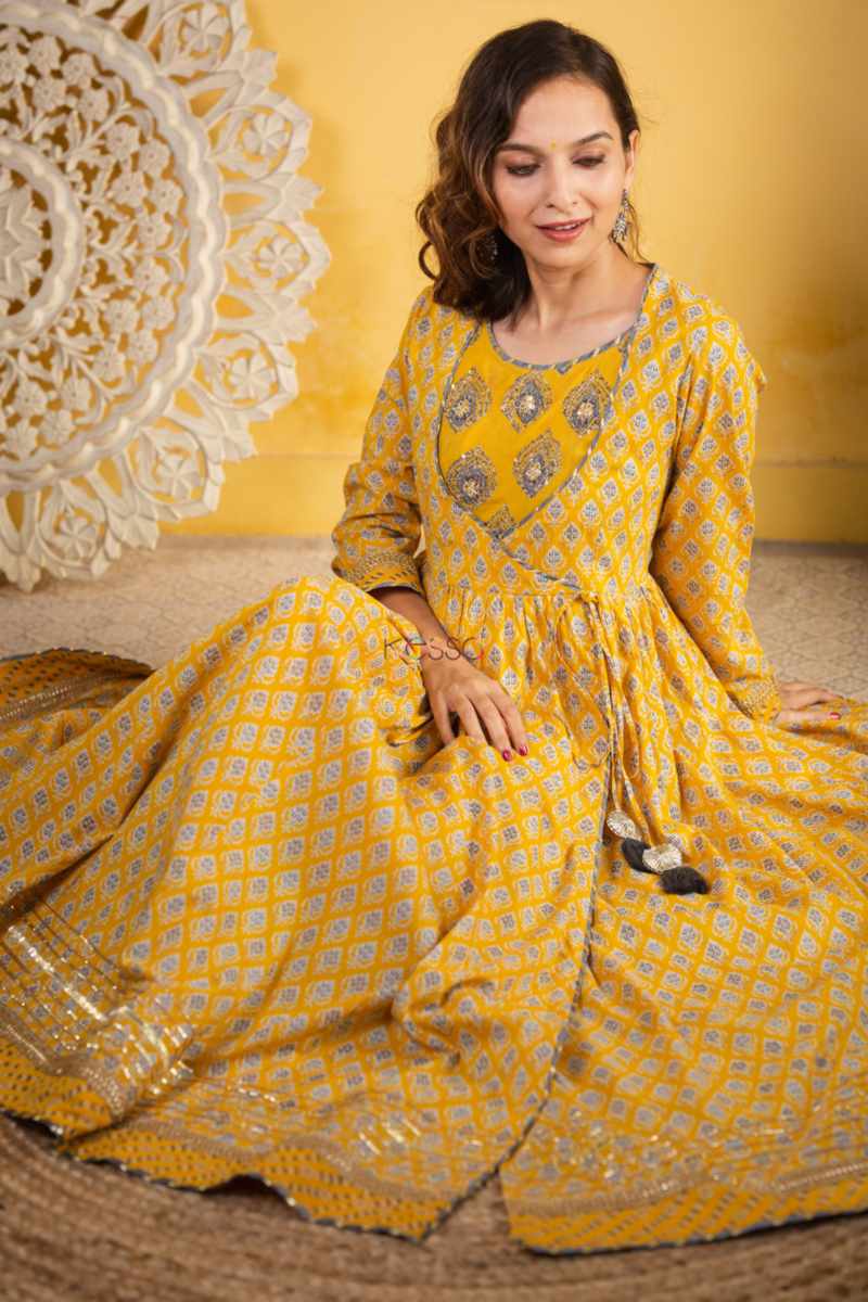 Image for Kusvaa Avdaf183 Drishti Full Length Kalidaar Dress Sitting