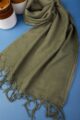 Image for Kusvaa Bprdupatta01 Cotton Kota Doria Dupatta Army Green Closeup 2