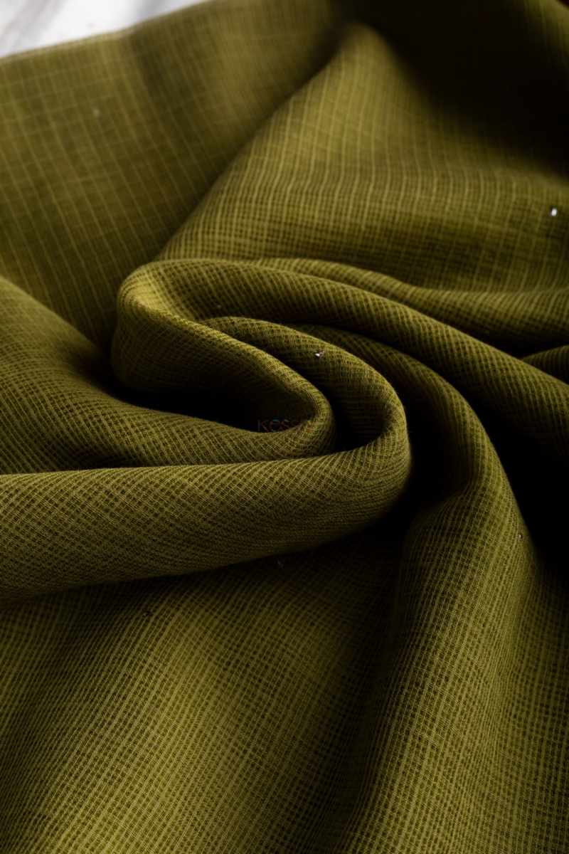 Image for Kusvaa Bprdupatta01 Cotton Kota Doria Dupatta Mehendi Green Front