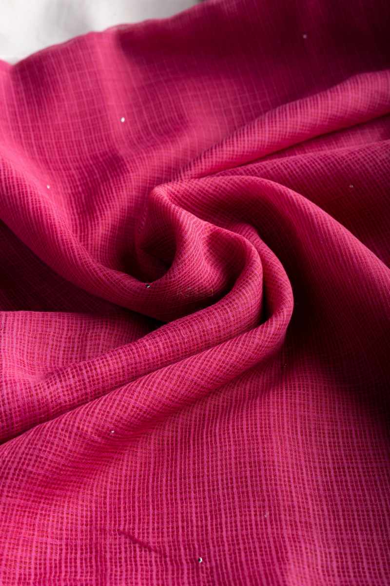 Image for Kusvaa Bprdupatta01 Cotton Kota Doria Dupatta Pink Sitting