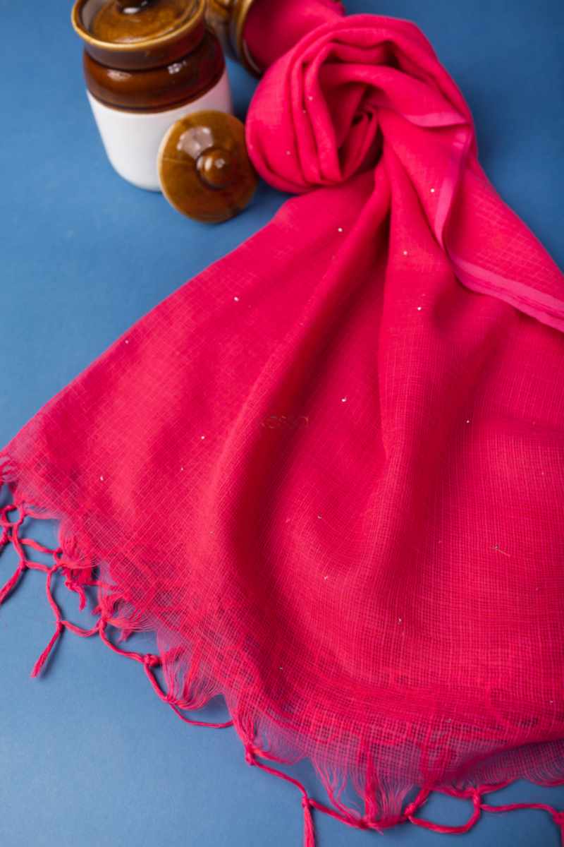 Image for Kusvaa Bprdupatta01 Cotton Kota Doria Dupatta Rose Pink Featured