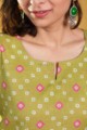 Image for Kusvaa De150 Naina Regular Wear Straight Fit Kurta Closeup New