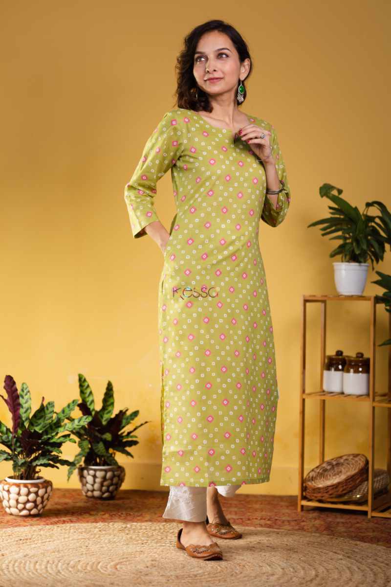 Image for Kusvaa De150 Naina Regular Wear Straight Fit Kurta Side New