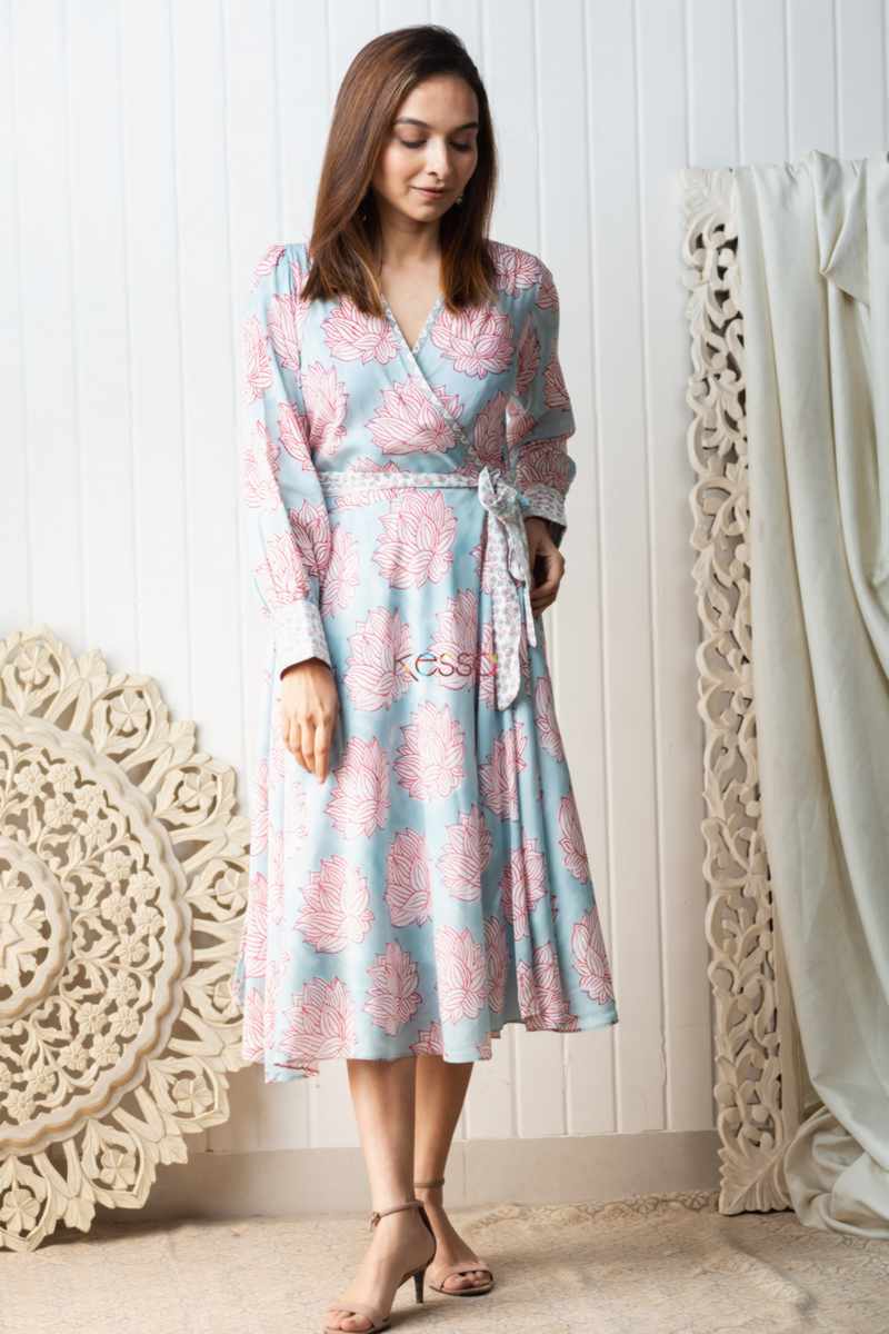 Image for Kusvaa Kcb33 Reva Modal Angrakha Dress Front