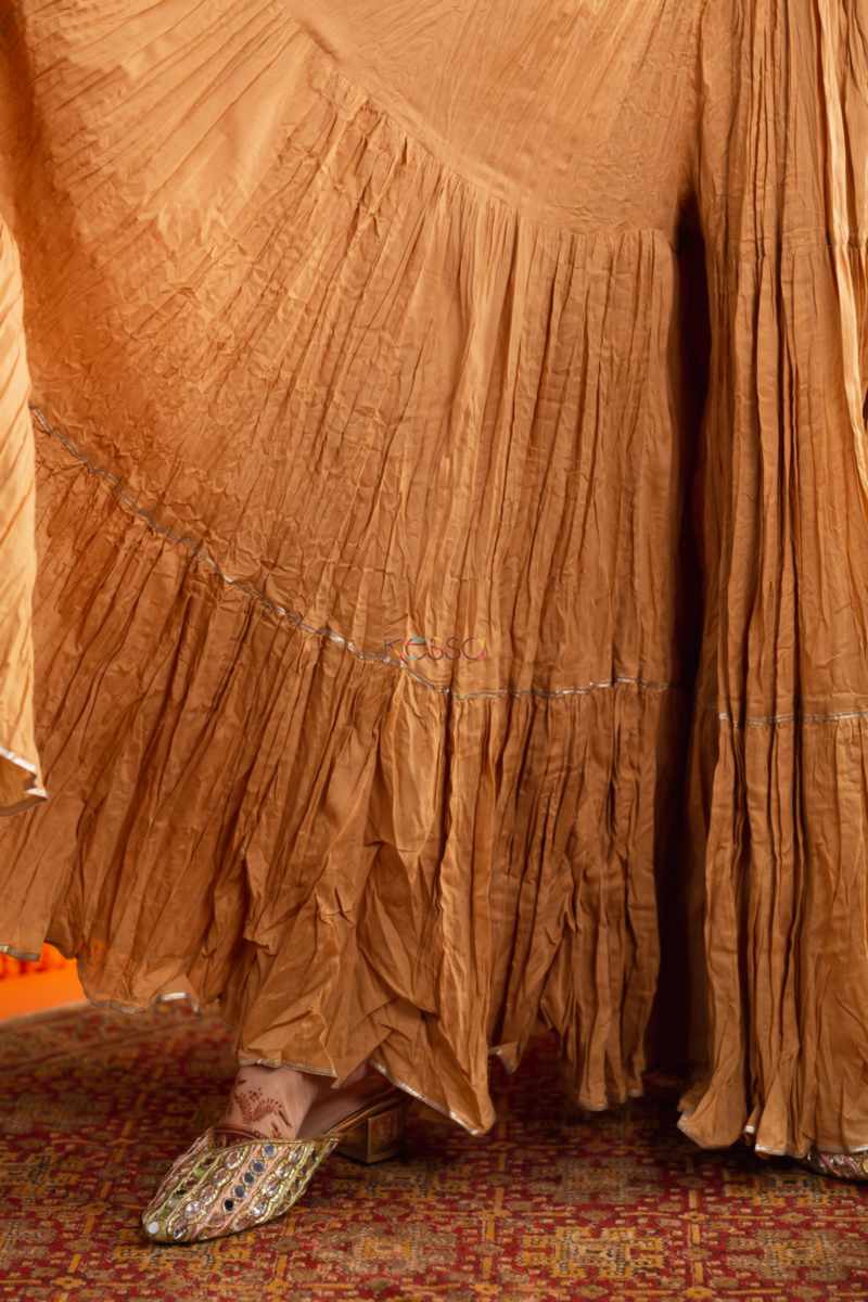 Image for Kusvaa Sap17 Crushed Cotton Sharara Beige Featured