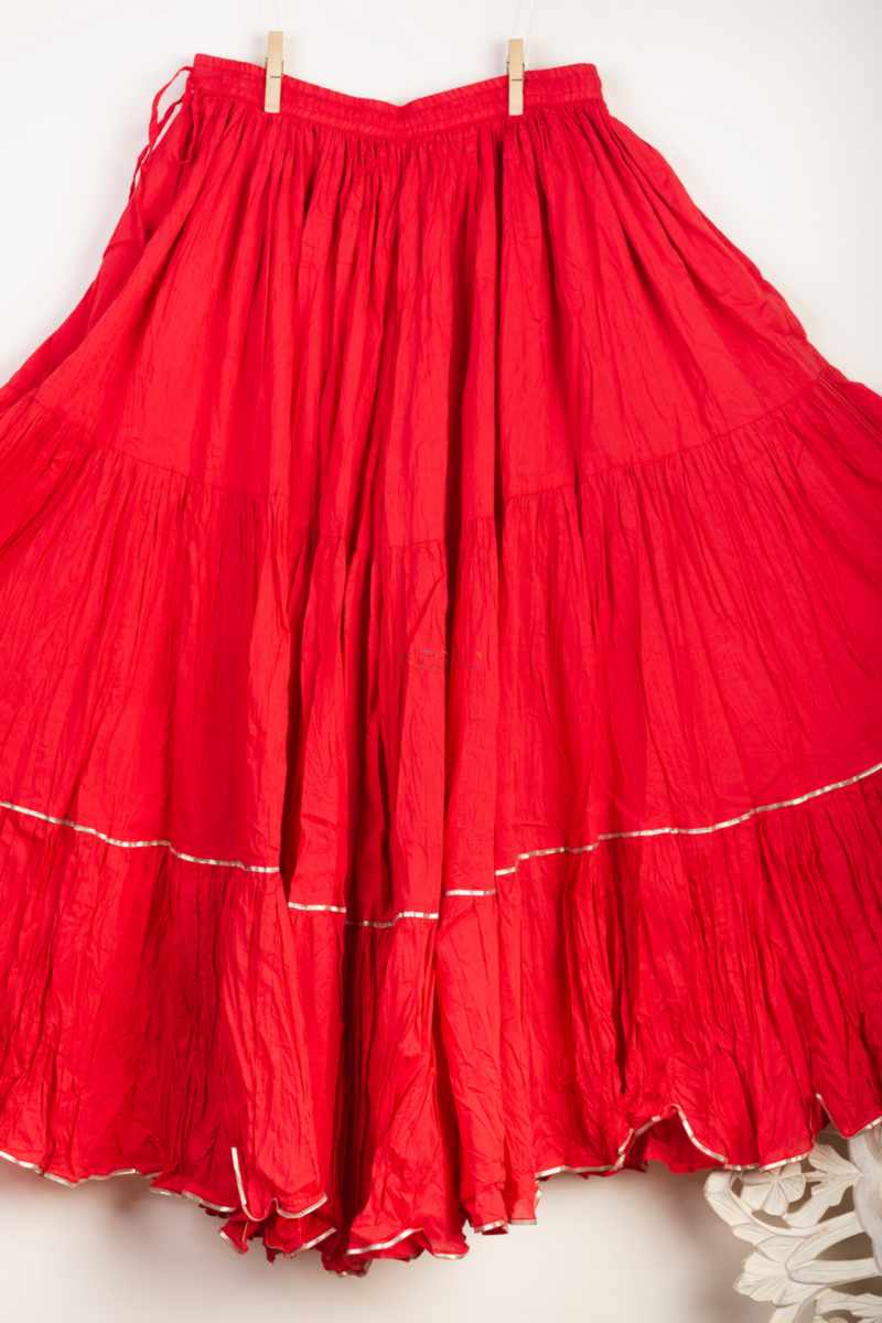 Image for Kusvaa Sap17 Crushed Cotton Sharara Red Featured New