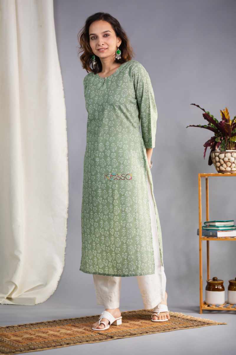 Image for Kusvaa Taf96 Adrtia Regular Wear Straight Kurta Side