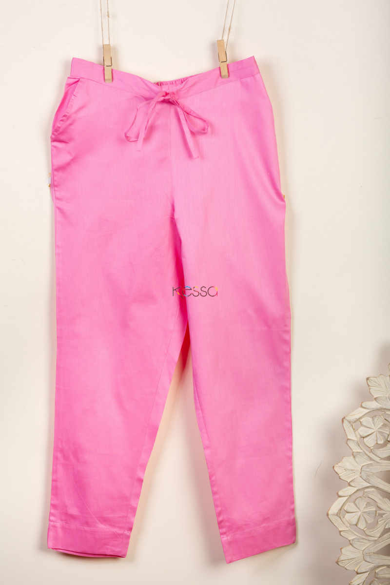 Image for Kusvaa Wfs01 Zaam Silk Cotton Pant Baby Pink Side New