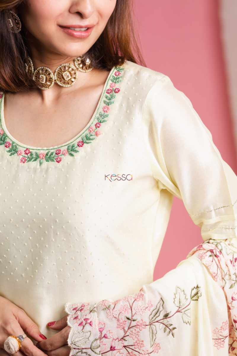 Image for Kusvaa Ws866 Kalinda Chanderi Silk Complete Set Closeup 2