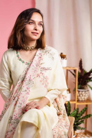 Image for Kusvaa Ws866 Kalinda Chanderi Silk Complete Set Sitting
