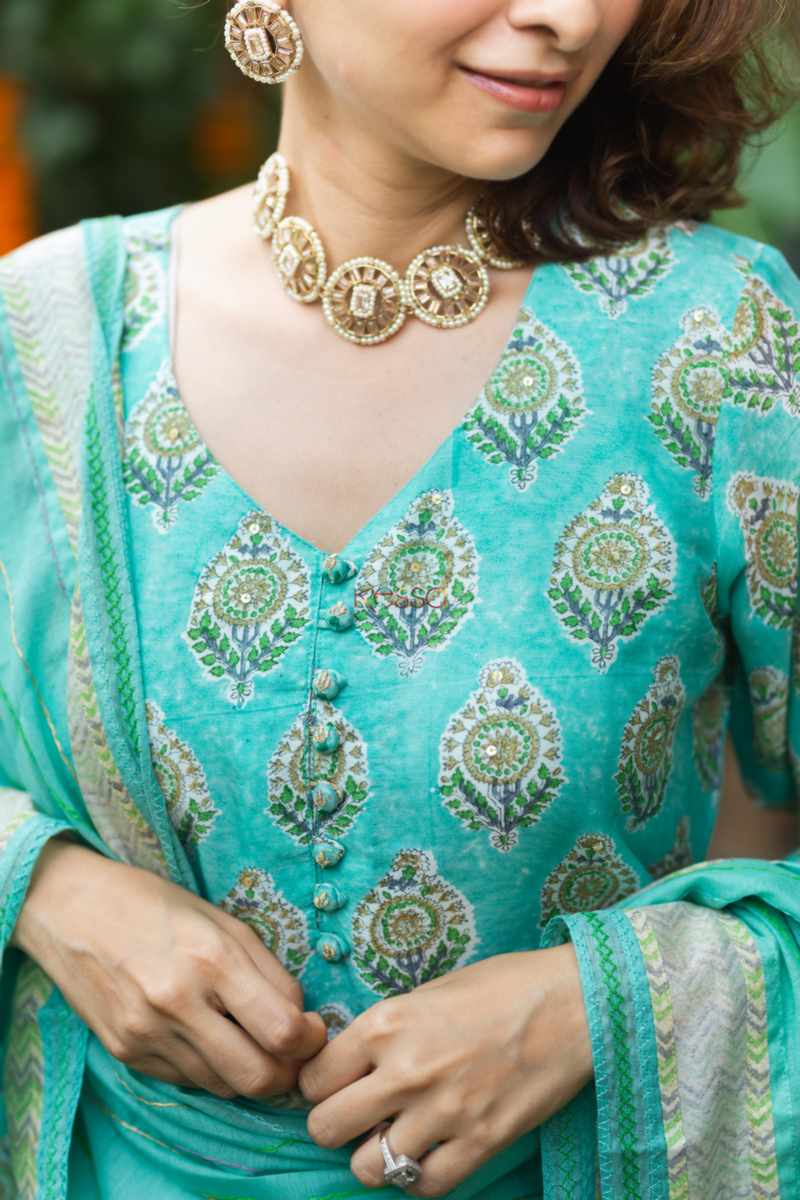 Image for Kusvaa Ws899 Aarushi Chanderi Kurta With Dupatta Closeup