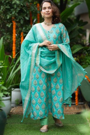 Image for Kusvaa Ws899 Aarushi Chanderi Kurta With Dupatta Featured