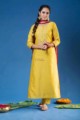 Image for Kusvaa Ws904 Anima Chanderi Kurta Pant Set Sitting