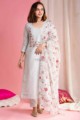 Image for Kusvaa Ws911 Hanita Chanderi Kurta With Organza Dupatta Front