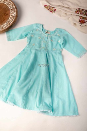 Image for Kusvaa Wsk48 Visala Cotton Dobby Kalidaar Kids Kurta Featured