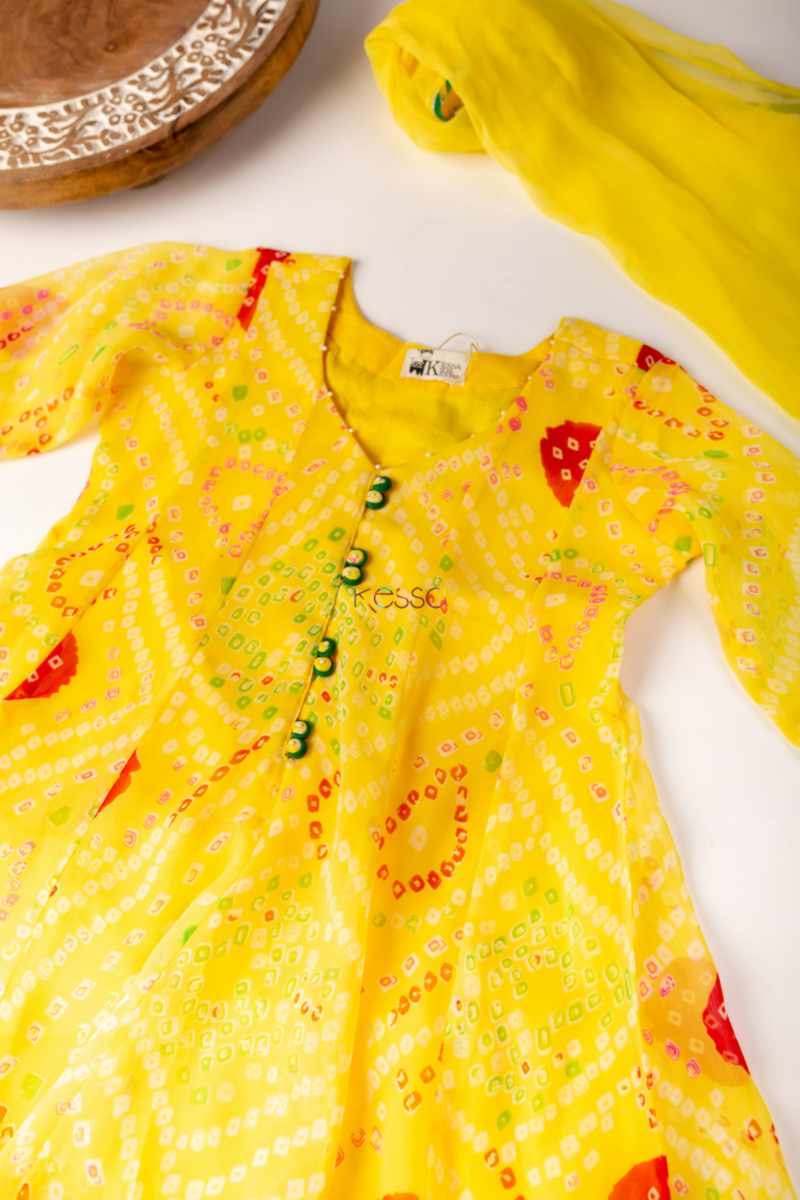 Image for Kusvaa Wsk49 Anila Girl Kalidaar Dress Side