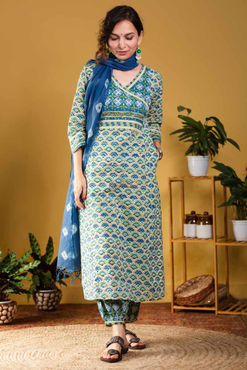 Image for Kusvaa Wsr330 Ooma Complete Salwar Suit Set With Kota Dupatta Front New