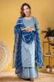 Image for Kusvaa Wsr331 Svara Indigo Complete Palazo Set With Lehriya Dupatta Featured