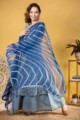 Image for Kusvaa Wsr331 Svara Indigo Complete Palazo Set With Lehriya Dupatta Side