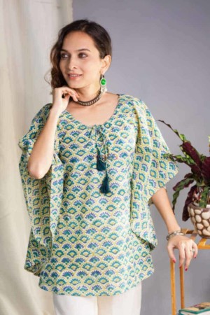 Image for Kusvaa Wsr332 Tamal Short Block Print Kaftan Featured