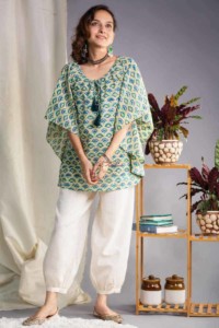 Image for Kusvaa Wsr332 Tamal Short Block Print Kaftan Side