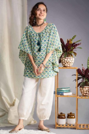 Image for Kusvaa Wsr332 Tamal Short Block Print Kaftan Side