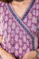 Image for Kusvaa Wsr335 Kusum Angrakha Block Printed Kurta Closeup