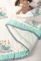 Image for Kaq227 Ekaparnika Blockprint Mulmul Baby Quilt Side