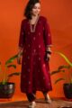 Image for Kusvaa Avdaf192 Akshaya Chanderi Kurta With Cotton Salwar Featured