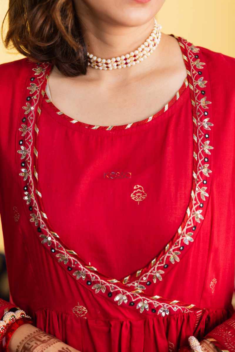 Image for Kusvaa Avdaf195 Haima Full Length Kalidaar Dress Closeup