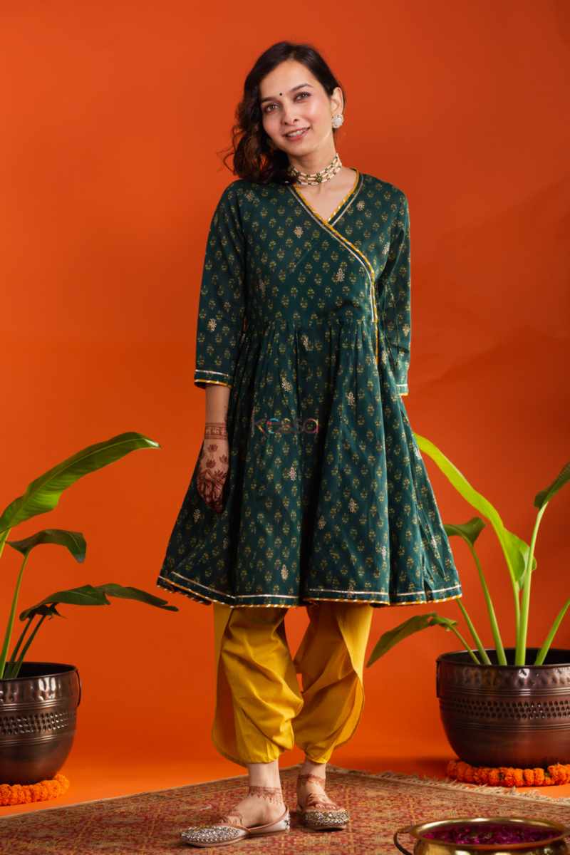 Image for Kusvaa Avdaf196 Abhaya Angrakha Kurti With Dhoti Salwar Featured