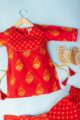 Image for Kusvaa Mbe33 Prisha Cotton Sharara Top Set With Dupatta Closeup