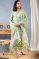 Image for Kusvaa Nekurta04 Svara Tussar Kurta Dupatta Pant Set Front