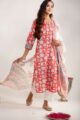 Image for Kusvaa Vcr146 Aagam Block Printed Straight Kurta With Dupatta Side