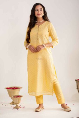 Image for Kusvaa Vcr150 Adita Maheshwari Silk Straight Kurta Featured