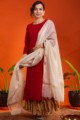 Image for Kusvaa Vcr153 Kimisha Chanderi Straight Kurta Front