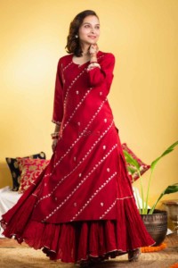 Image for Kusvaa Vcr157 Nupur Chanderi Silk Straight Kurta Featured