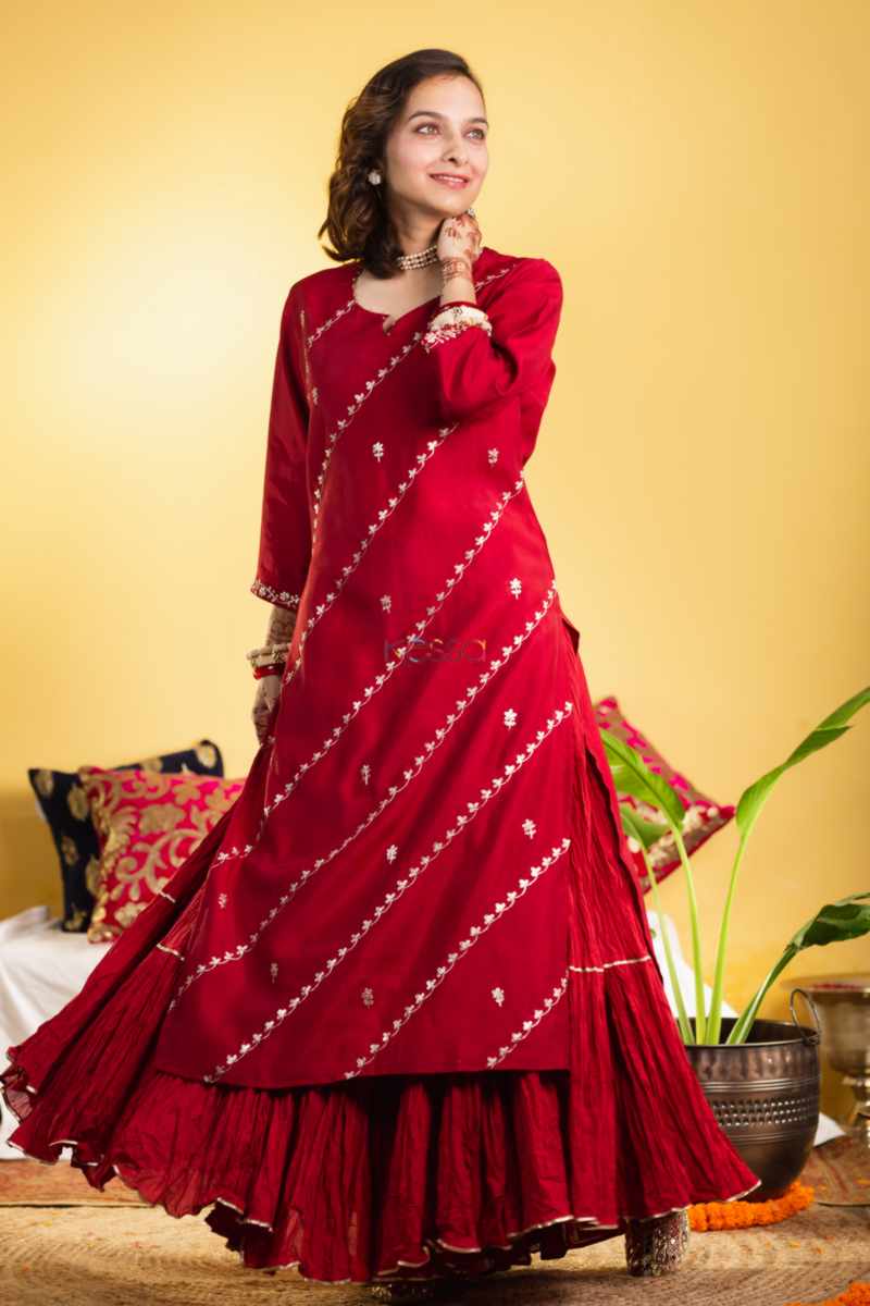 Image for Kusvaa Vcr157 Nupur Chanderi Silk Straight Kurta Featured