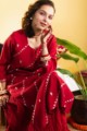 Image for Kusvaa Vcr157 Nupur Chanderi Silk Straight Kurta Sitting