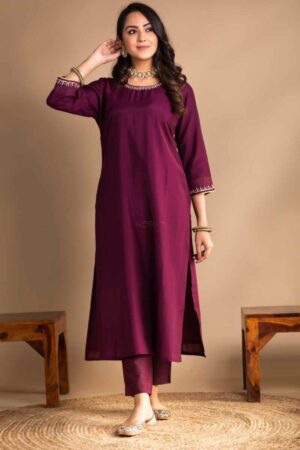Image for Kusvaa Vcr160 Daruka Chanderi Straight Kurta Featured