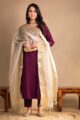 Image for Kusvaa Vcr160 Daruka Chanderi Straight Kurta Front