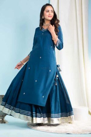 Image for Kusvaa Vcr161 Shakti Chanderi Straight Kurta Featured