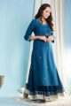 Image for Kusvaa Vcr161 Shakti Chanderi Straight Kurta Side