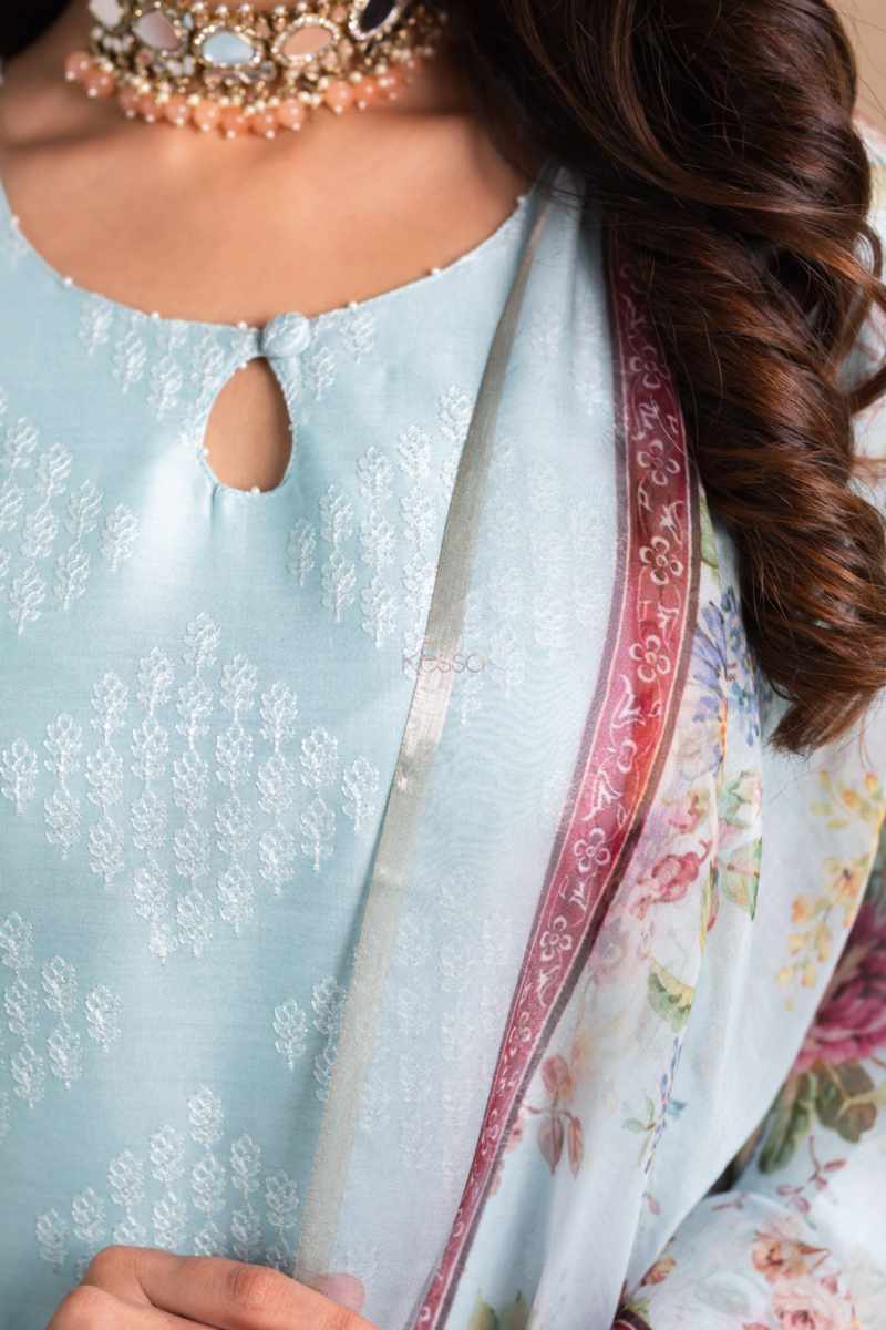 Image for Kusvaa Ws924 Neena Chanderi Kurta With Organza Dupatta Closeup